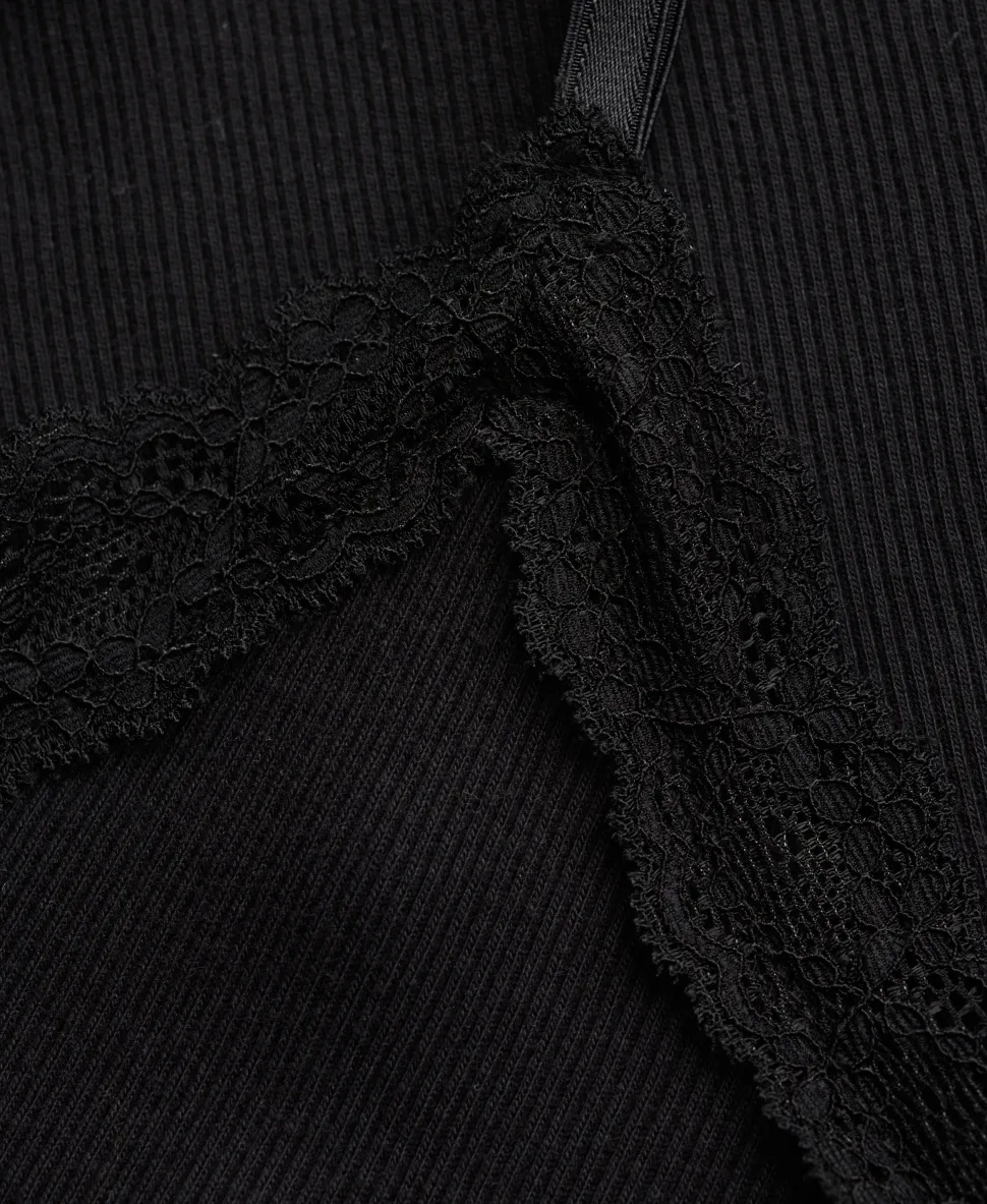 Essential Lace Trim Cropped Cami Top