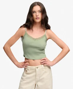 Essential Lace Trim Cropped Cami Top