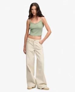 Essential Lace Trim Cropped Cami Top