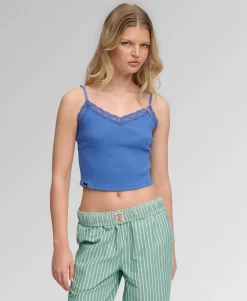 Essential Lace Trim Cropped Cami Top