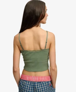 Essential Lace Trim Cropped Cami Top