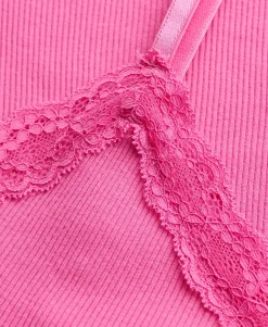 Essential Lace Trim Cropped Cami Top