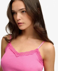 Essential Lace Trim Cropped Cami Top