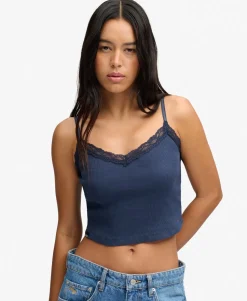 Essential Lace Trim Cropped Cami Top