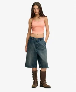 Essential Lace Trim Cropped Cami Top