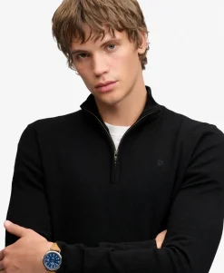 Essential Lightweight Wool Blend Half Zip Jumper