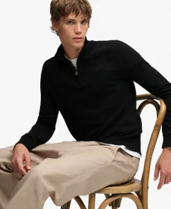 Essential Lightweight Wool Blend Half Zip Jumper