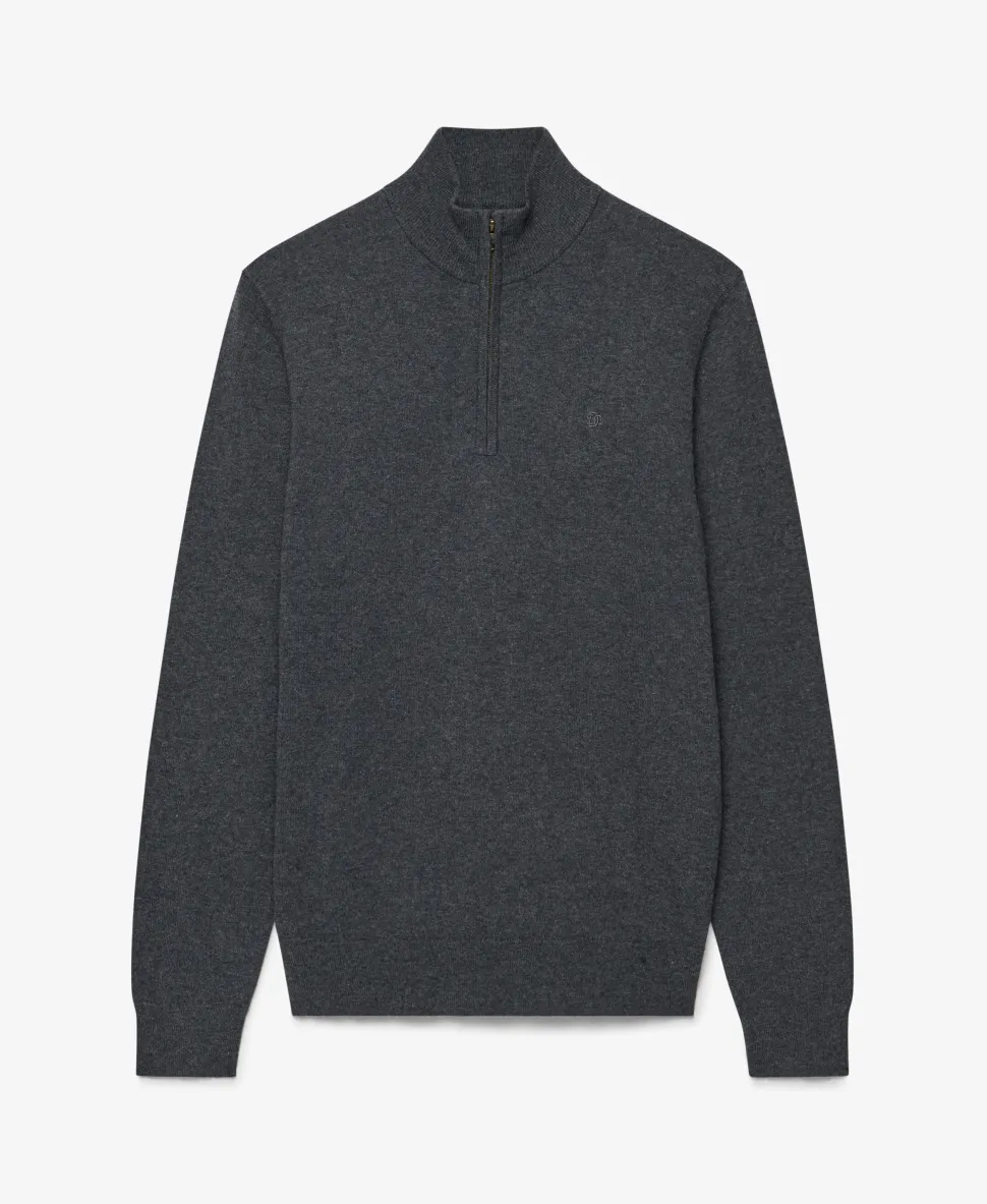 Essential Lightweight Wool Blend Half Zip Jumper