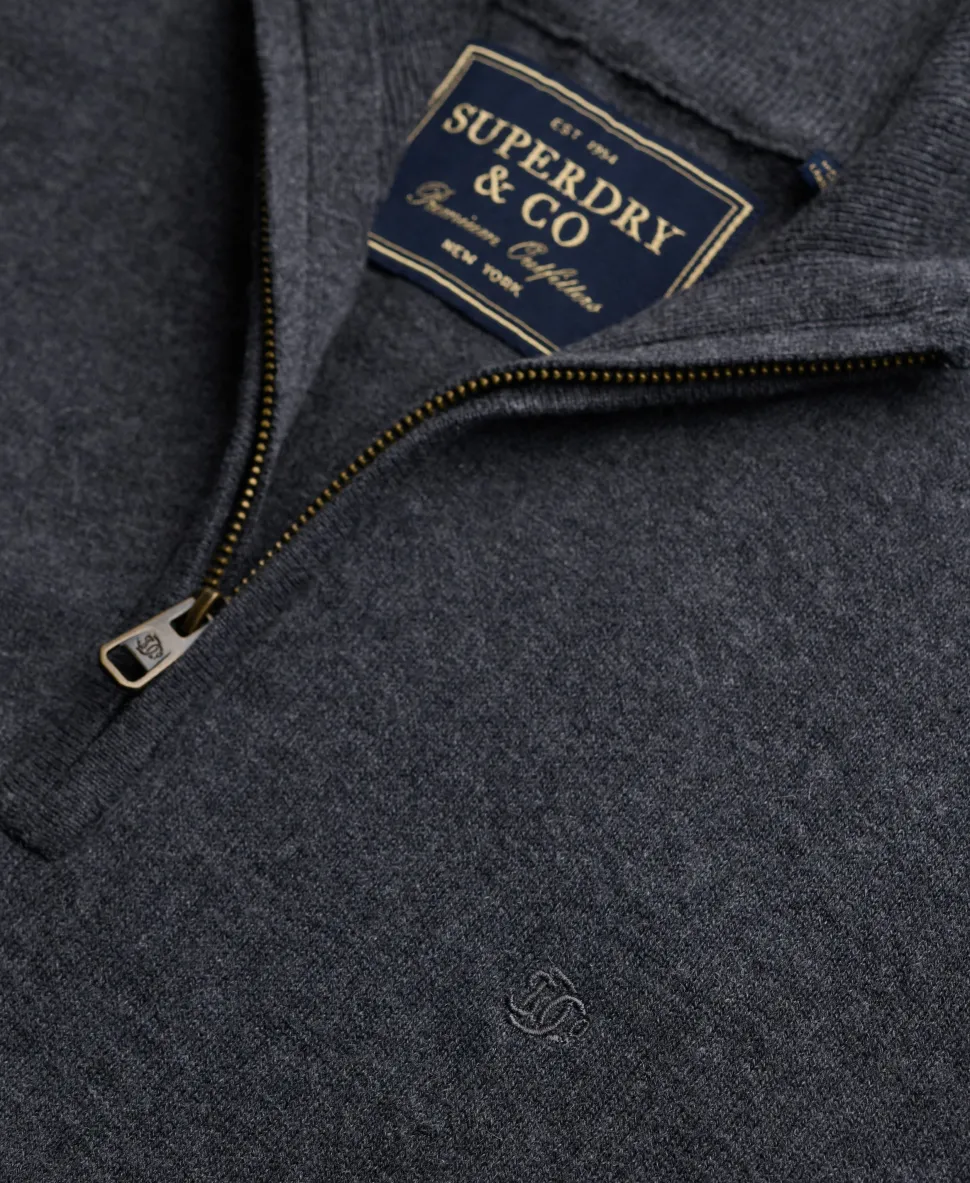 Essential Lightweight Wool Blend Half Zip Jumper