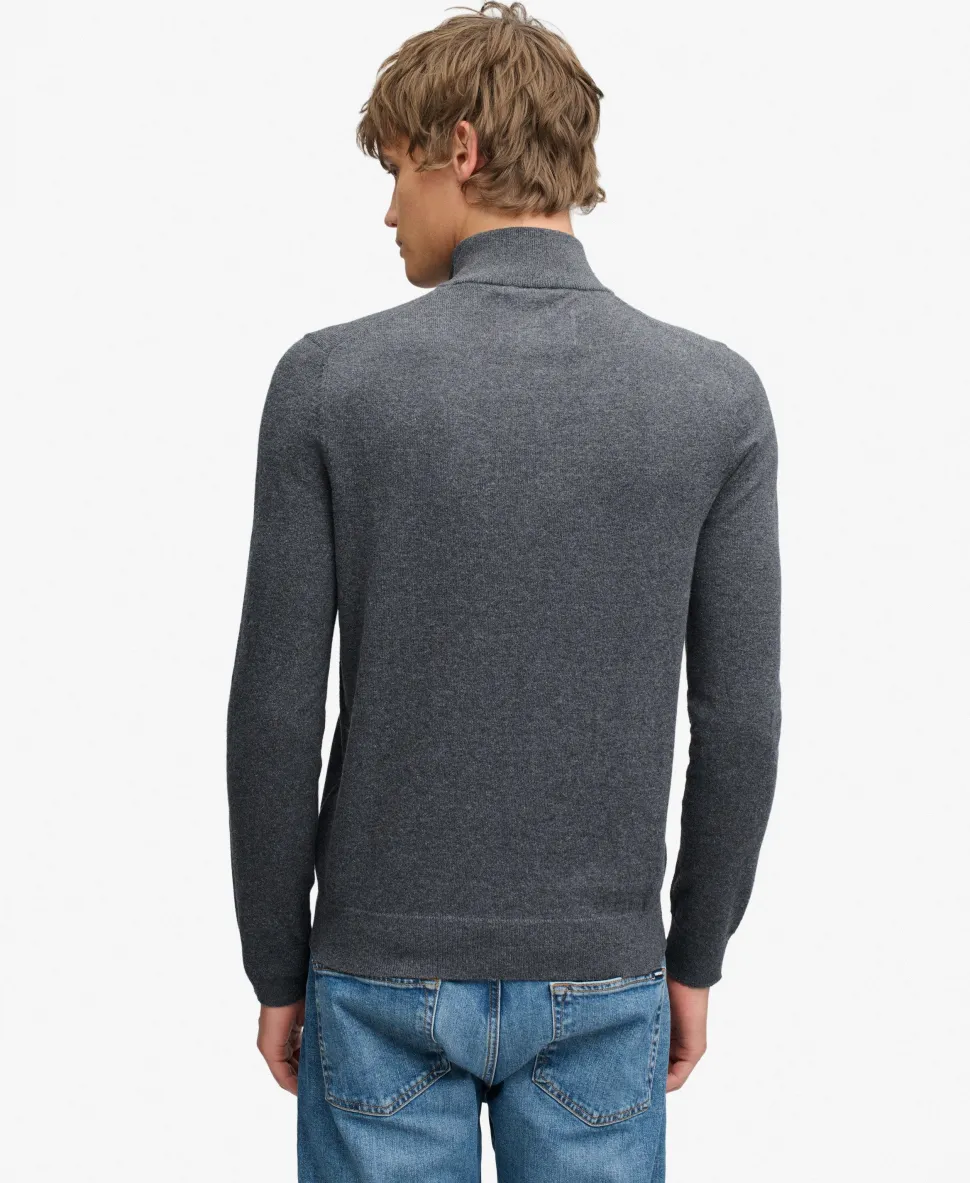 Essential Lightweight Wool Blend Half Zip Jumper