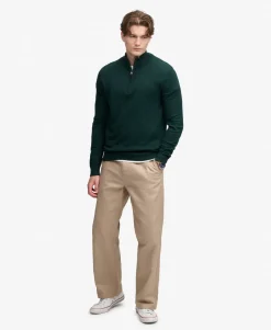 Essential Lightweight Wool Blend Half Zip Jumper