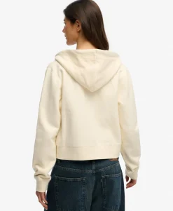 Essential Logo Cropped Zip Hoodie