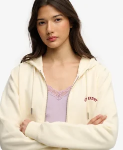 Essential Logo Cropped Zip Hoodie