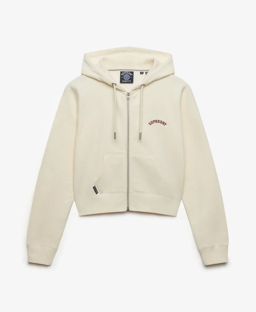 Essential Logo Cropped Zip Hoodie