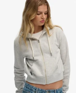 Essential Logo Cropped Zip Hoodie