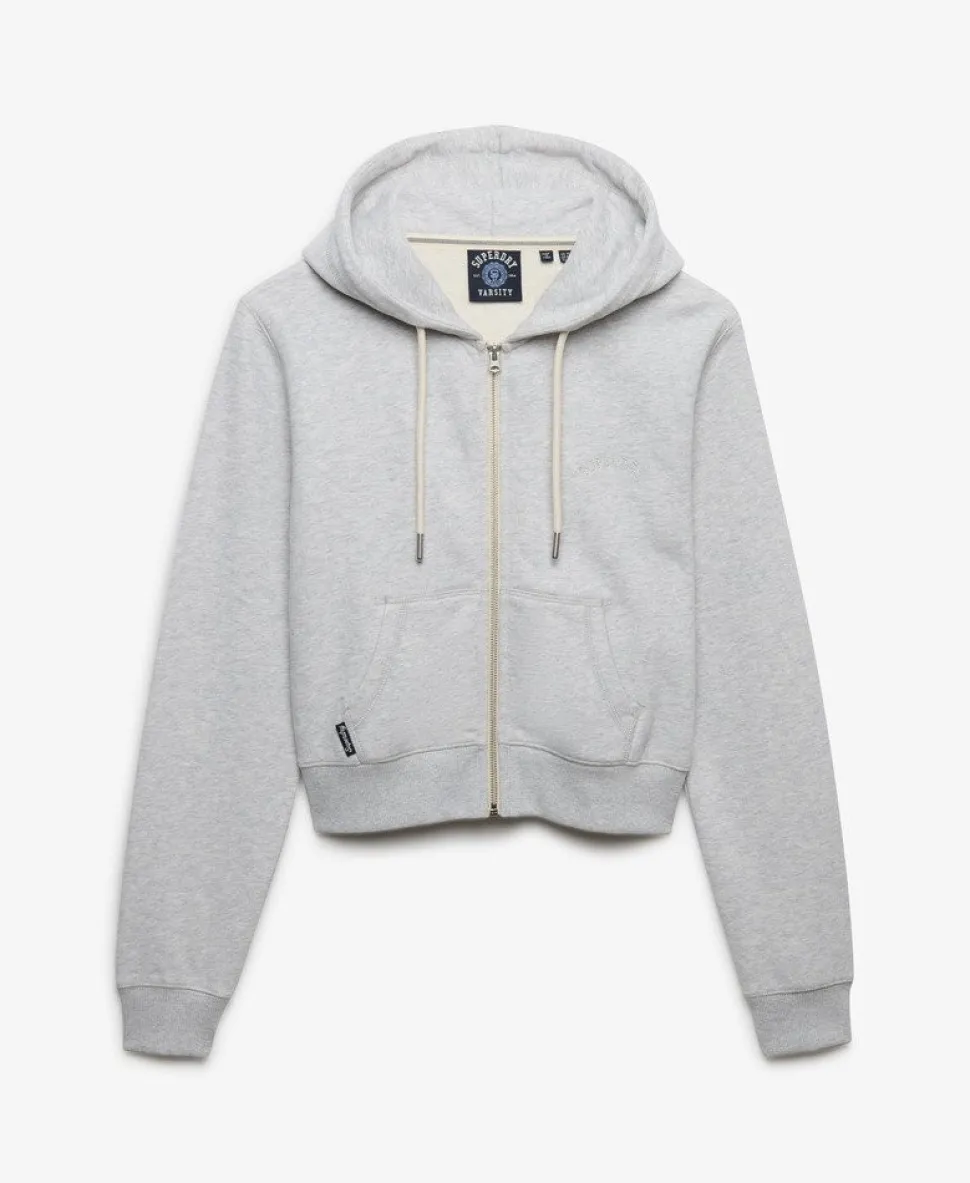 Essential Logo Cropped Zip Hoodie