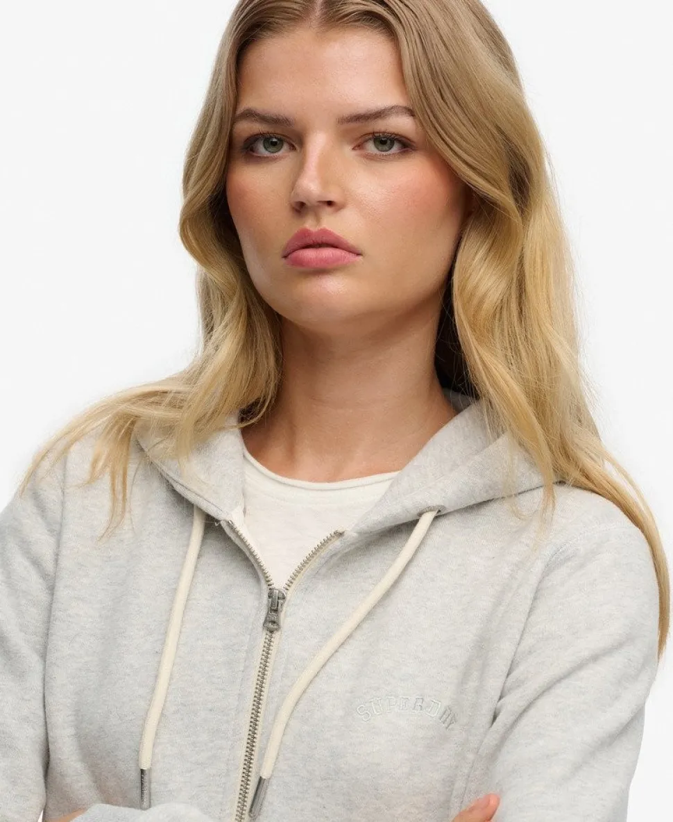 Essential Logo Cropped Zip Hoodie