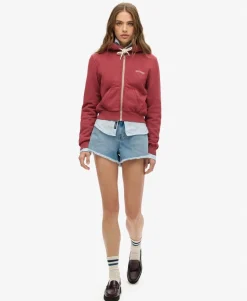 Essential Logo Cropped Zip Hoodie