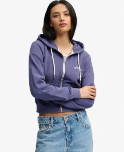 Essential Logo Cropped Zip Hoodie