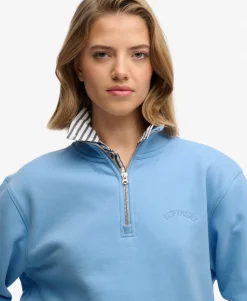 Essential Logo Embroidered Half Zip Jumper