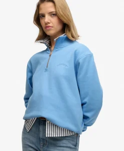 Essential Logo Embroidered Half Zip Jumper