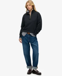 Essential Logo Embroidered Half Zip Jumper