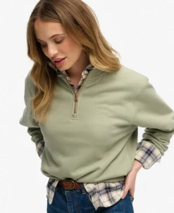 Essential Logo Embroidered Half Zip Jumper