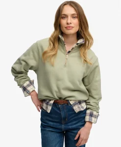 Essential Logo Embroidered Half Zip Jumper
