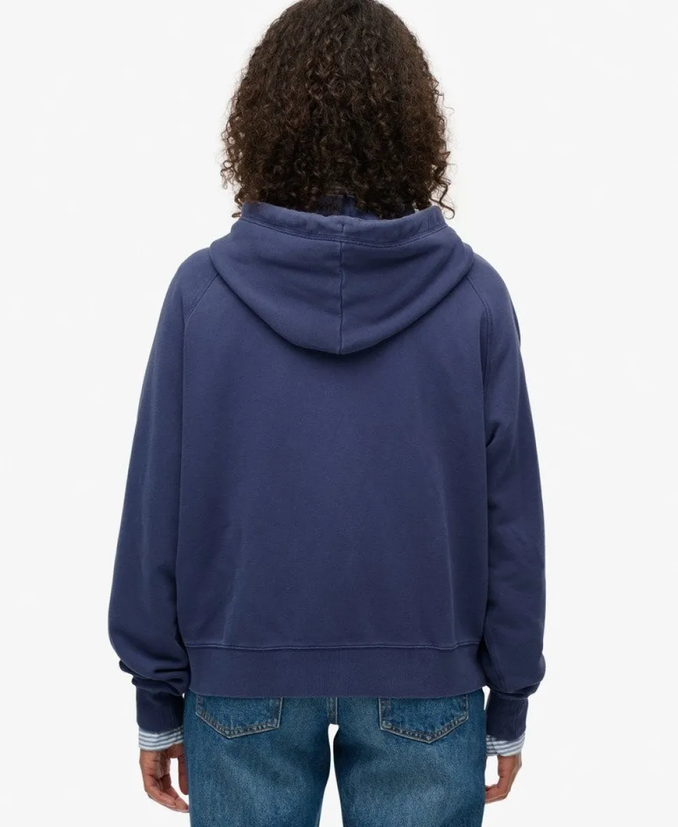 Essential Logo Garment Dyed Zip Hoodie