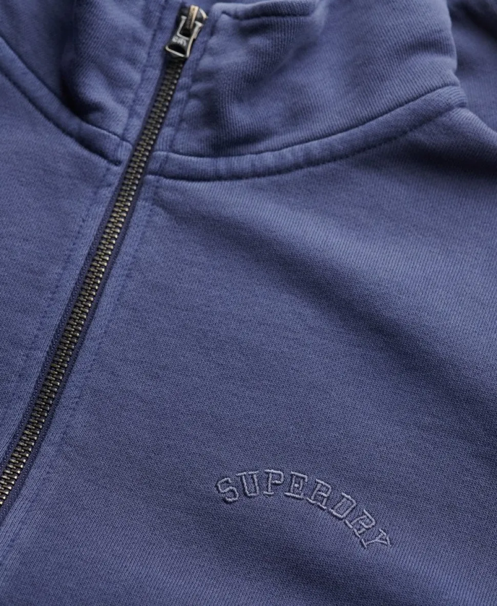 Essential Logo Garment Dye Half Zip Sweatshirt