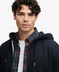 Essential Logo Half Brushed Zip Hoodie