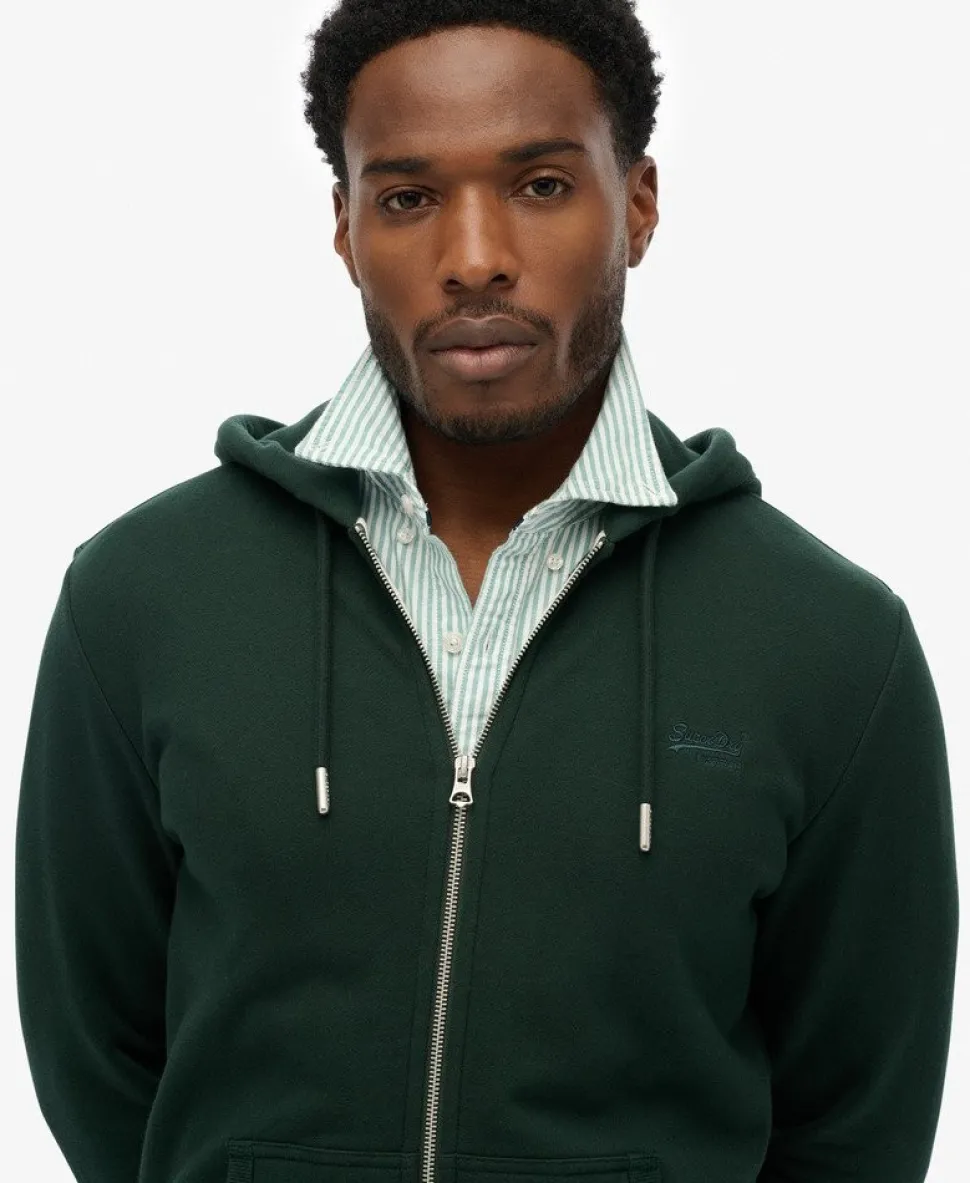 Essential Logo Half Brushed Zip Hoodie