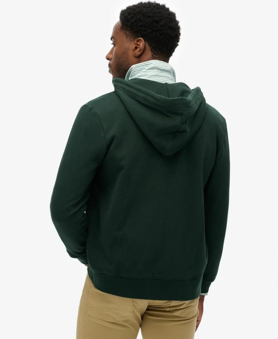 Essential Logo Half Brushed Zip Hoodie