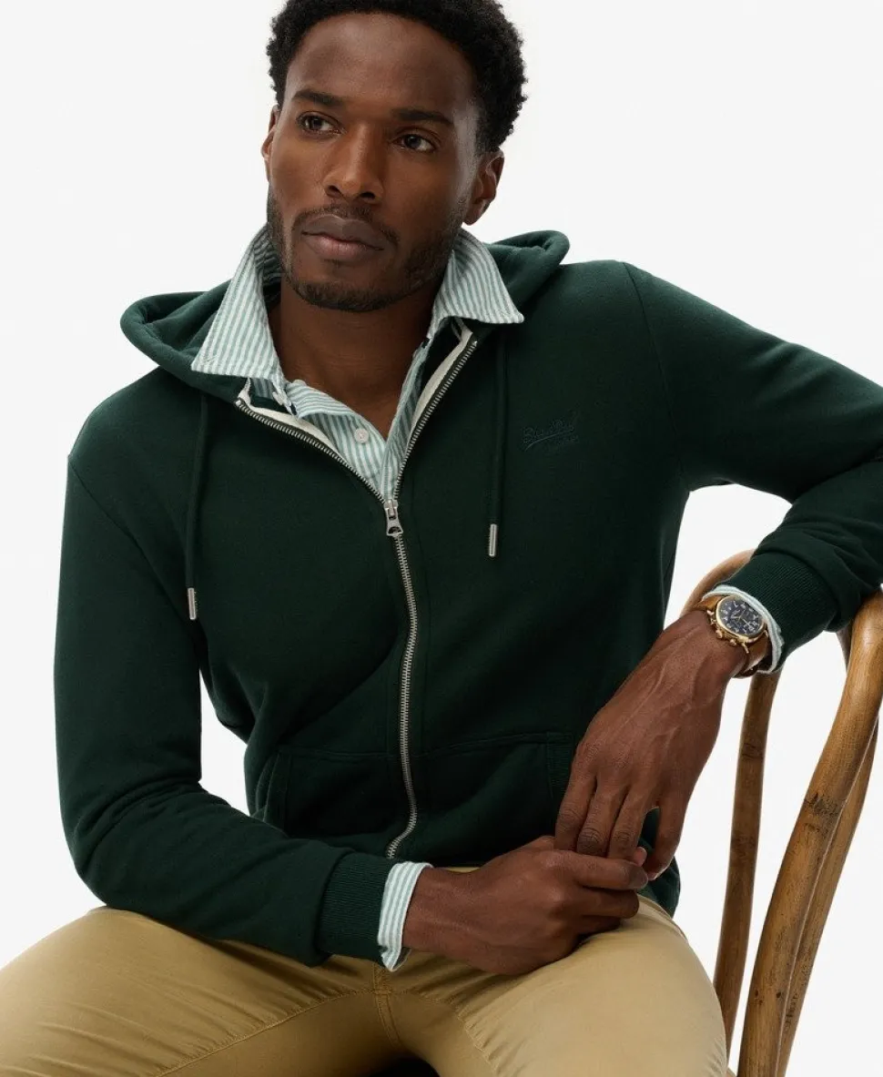 Essential Logo Half Brushed Zip Hoodie