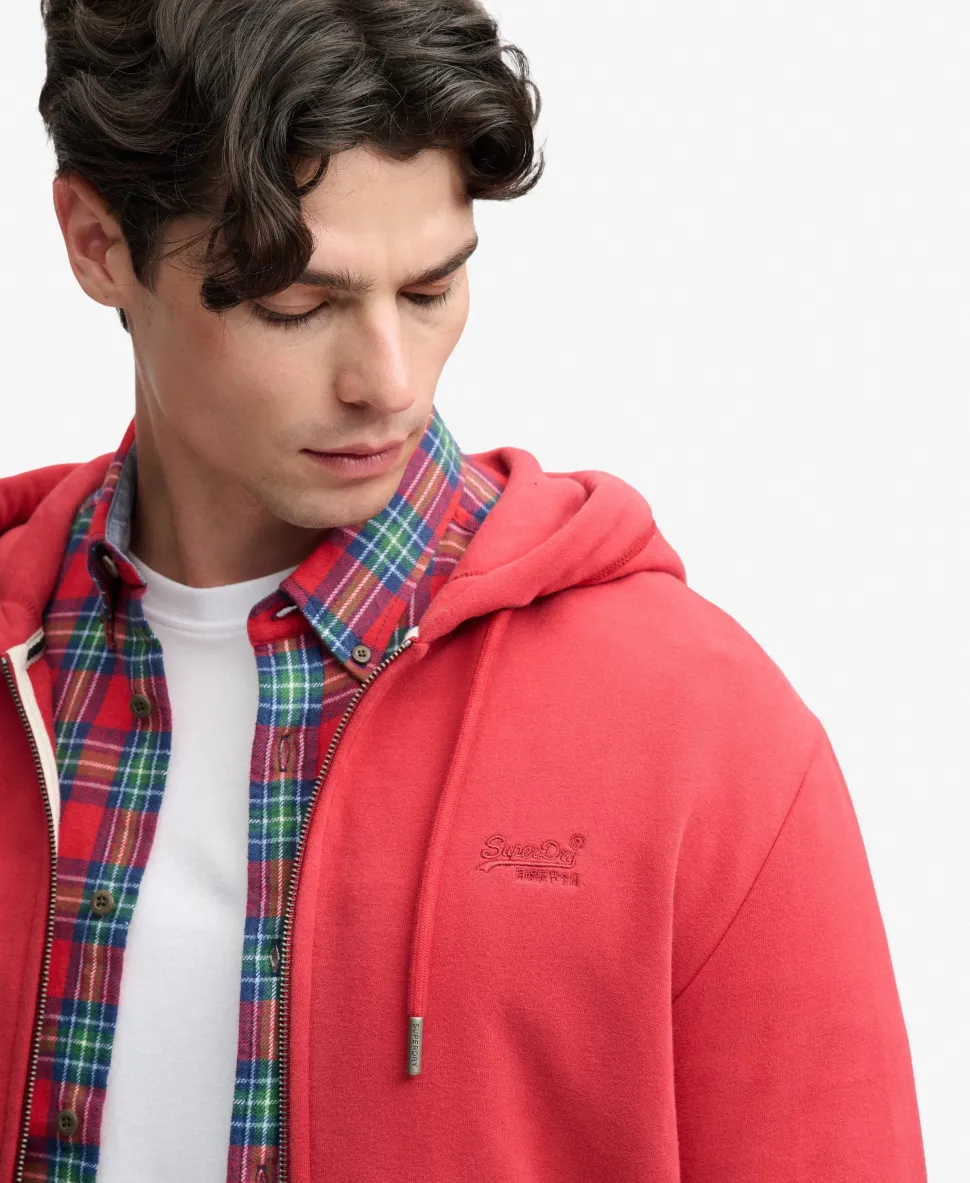 Essential Logo Half Brushed Zip Hoodie