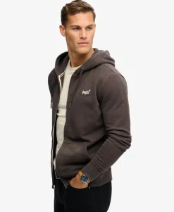 Essential Logo Half Brushed Zip Hoodie