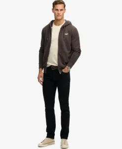 Essential Logo Half Brushed Zip Hoodie