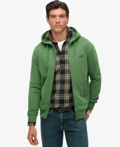 Essential Logo Half Brushed Zip Hoodie