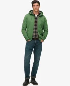 Essential Logo Half Brushed Zip Hoodie