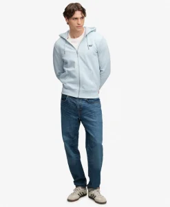 Essential Logo Half Brushed Zip Hoodie