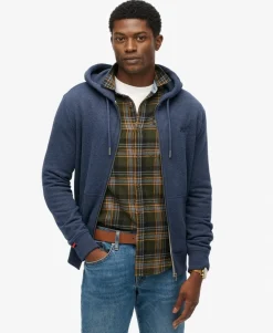 Essential Logo Half Brushed Zip Hoodie