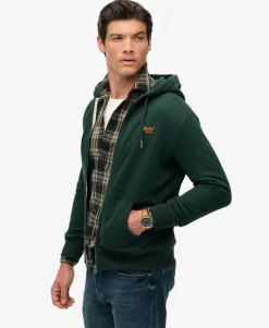 Essential Logo Half Brushed Zip Hoodie