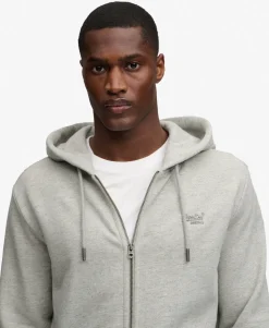 Essential Logo Half Brushed Zip Hoodie