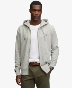 Essential Logo Half Brushed Zip Hoodie