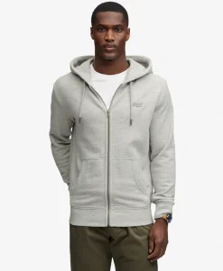 Essential Logo Half Brushed Zip Hoodie