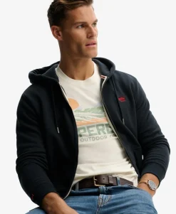 Essential Logo Half Brushed Zip Hoodie