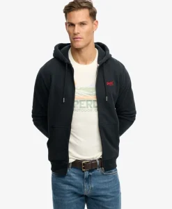 Essential Logo Half Brushed Zip Hoodie