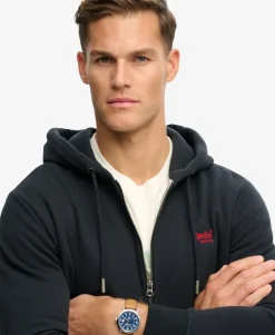 Essential Logo Half Brushed Zip Hoodie