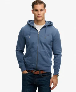 Essential Logo Half Brushed Zip Hoodie