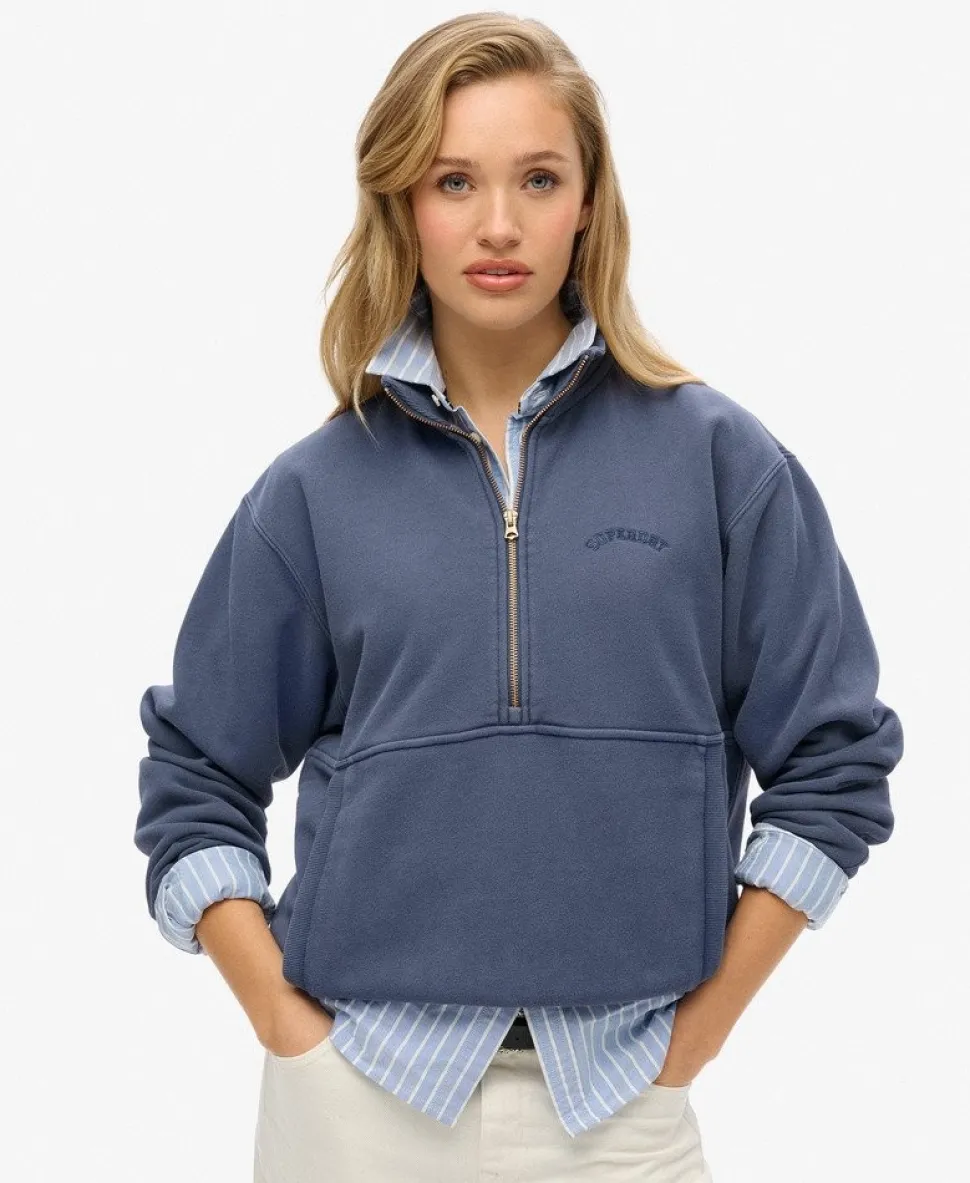 Essential Logo Oversized Half Zip Sweatshirt